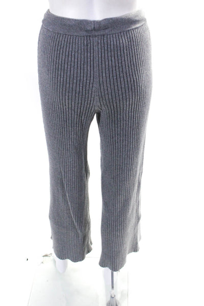 Lovers + Friends Womens Rib Knit Drawstring Waist Sweatpants Pants Gray Size M