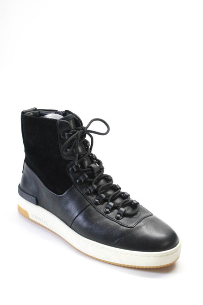 Vince Meens Leather Suede High Top Lace Up Casual Sneakers Black Size 7.5