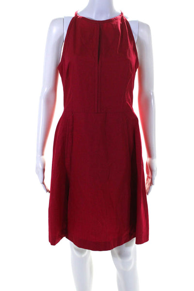 philosophy Women's Round Neck Sleeveless Flare Mini Dress Red Size 8