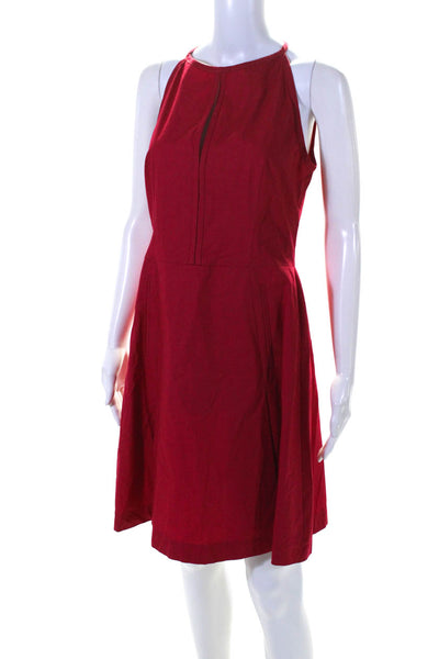 philosophy Women's Round Neck Sleeveless Flare Mini Dress Red Size 8