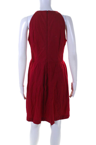 philosophy Women's Round Neck Sleeveless Flare Mini Dress Red Size 8