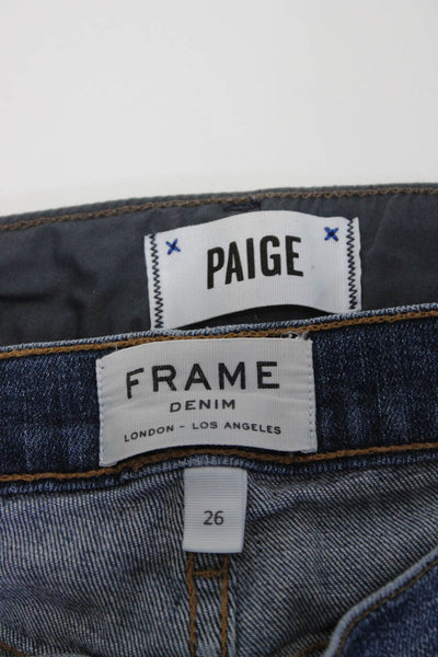 Paige Frame Denim Womens High Rise Skinny Ankle Jeans Blue Size 26 Lot 2