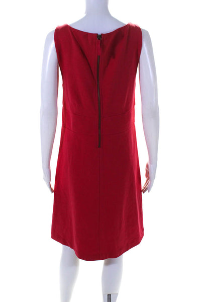 J Crew Womens Knit V Neck Sleeveless Knee Length Sheath Dress Red Size 10