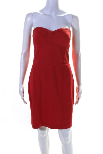 Rebecca Taylor Womens Strapless Knit Short Sheath Dress Red Size 10