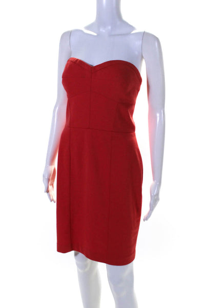 Rebecca Taylor Womens Strapless Knit Short Sheath Dress Red Size 10