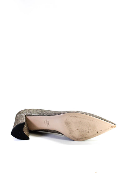 Stuart Weitzman Womens Metallic Pointed Toe Mid Heel Pumps Rose Pink Size 9.5