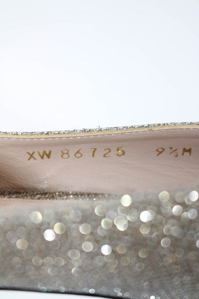 Stuart Weitzman Womens Metallic Pointed Toe Mid Heel Pumps Rose Pink Size 9.5