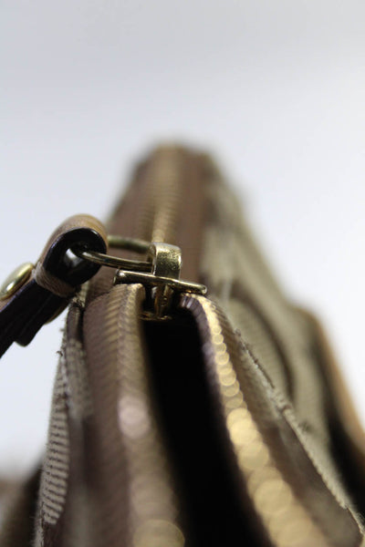 Coach Womens Monogram Print Bow Tied Turn Lock Zipped Crossbody Handbag Tan