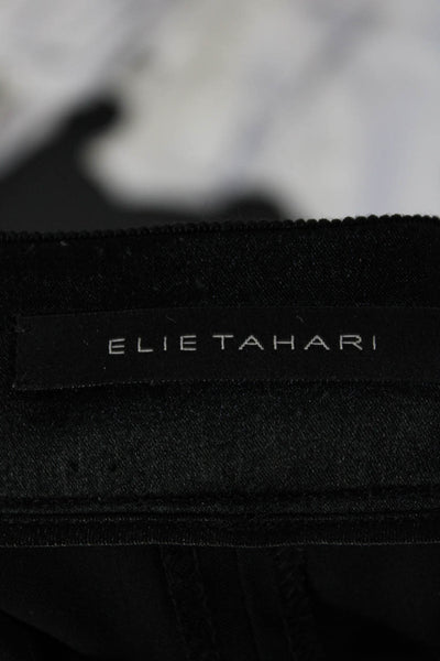 Elie Tahari Womens Tapered Side Tie Mid Rise Cropped Pants Black Size Small