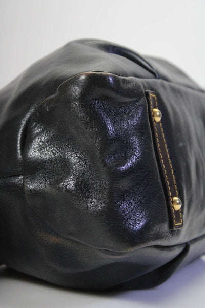 Dooney & Bourke Womens Leather Tassel Zip Top Shoulder Bag Handbag Black