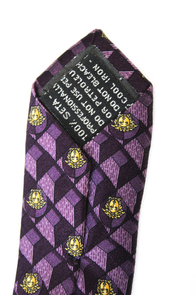 Gianni Versace Mens Medusa Head Novelty Printed Classic Neck Tie Purple Size OS