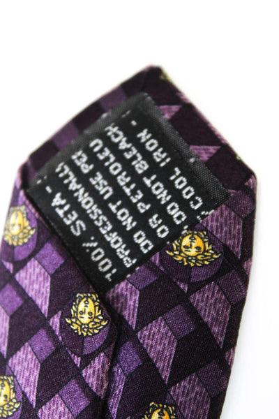 Gianni Versace Mens Medusa Head Novelty Printed Classic Neck Tie Purple Size OS