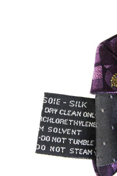 Gianni Versace Mens Medusa Head Novelty Printed Classic Neck Tie Purple Size OS