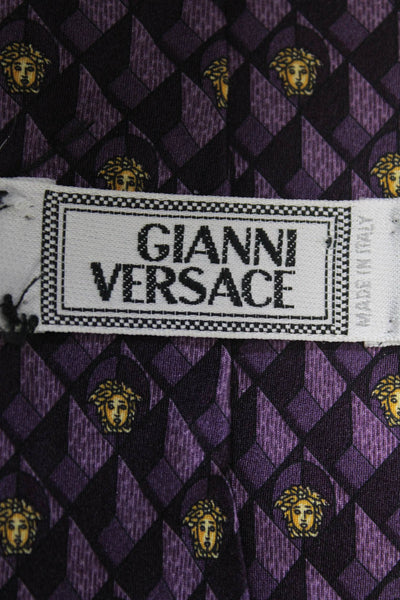 Gianni Versace Mens Medusa Head Novelty Printed Classic Neck Tie Purple Size OS