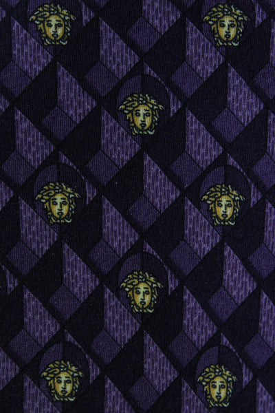 Gianni Versace Mens Medusa Head Novelty Printed Classic Neck Tie Purple Size OS