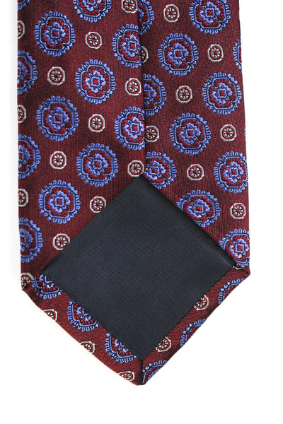 Versace Collection Mens Novelty Circle Printed Neck Tie Burgundy Size OS