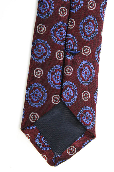 Versace Collection Mens Novelty Circle Printed Neck Tie Burgundy Size OS