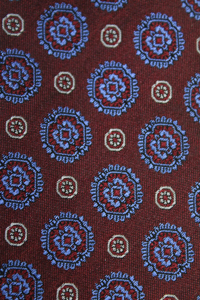 Versace Collection Mens Novelty Circle Printed Neck Tie Burgundy Size OS