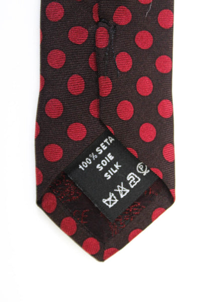 Versace Mens Satin Ombre Polka Dot Printed Classic Neck Tie Red Size OS