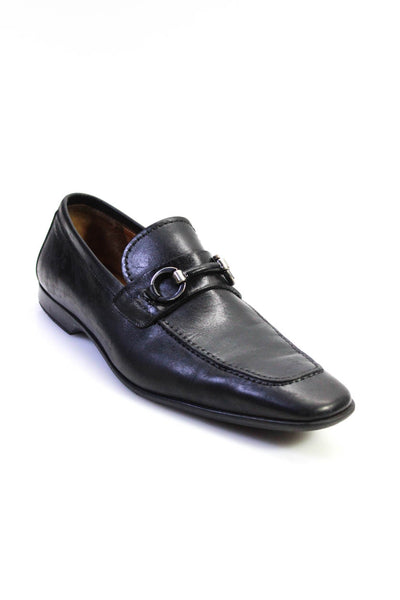 Magnanni Mens Leather Buckle Slip On Dress Shoes Loafers Black Size 9M