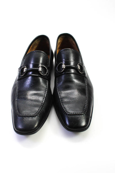 Magnanni Mens Leather Buckle Slip On Dress Shoes Loafers Black Size 9M