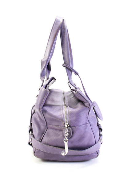 Juicy Couture Womens Leather Harness Top Handle Tote Handbag Lavender