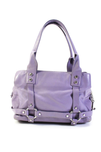 Juicy Couture Womens Leather Harness Top Handle Tote Handbag Lavender