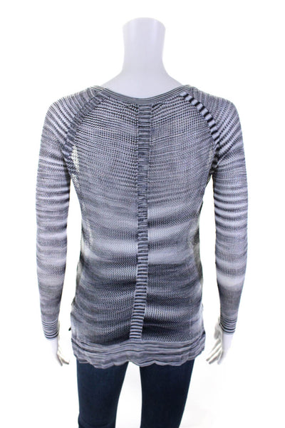 Rag & Bone Women's Round Neck Long Sleeves Mesh Blouse Black White Size XS