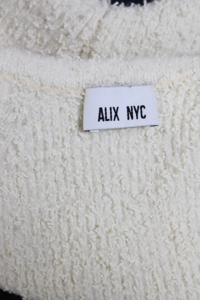 ALIX NYC Womens Long Sleeves Cardigan Sweater White Wool Size Extra Small