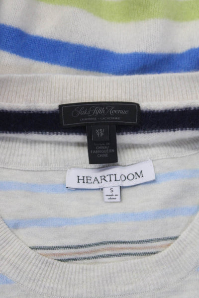 Saks Fifth Avenue Heartloom Womens Striped Sweaters Size Extra Small Small Lot 2