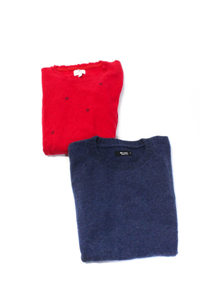 Sundry Michael Lauren Womens Sweaters Red Blue Size 2 Extra Small Lot 2