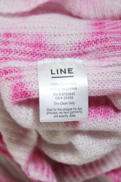 Line Womens Cashmere Tie Dye Spotted Print Ribbed Sweater Top Pink Size XS