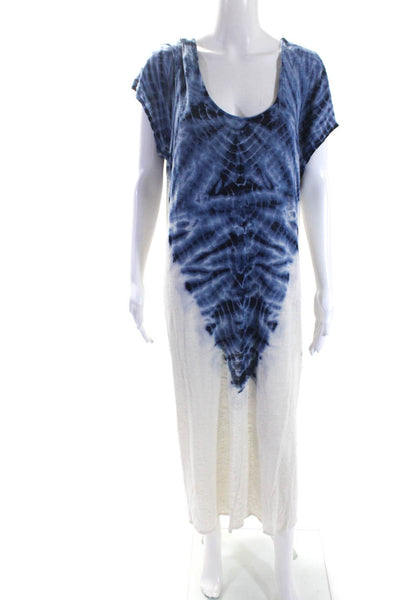 Free People Womens Jersey Knit Ombre Print Knee Length T-Shirt Dress Blue Size S