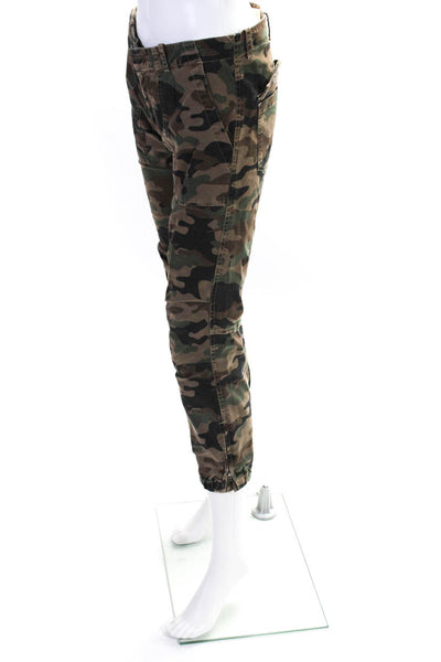 Nili Lotan Women's Hook Closure Tapered Leg Cargo Pant Camouflage Size 2