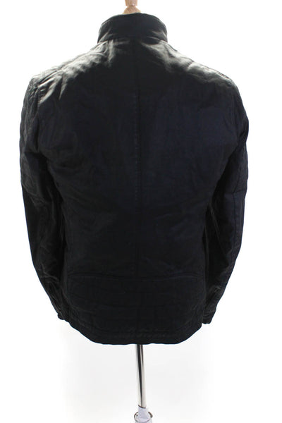 Merchant Men's Long Sleeves Full Zip Pockets Coat Black Size M
