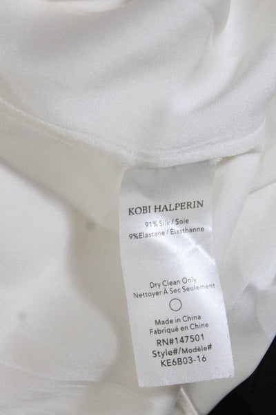 Kobi Halperin Womens Sleeveless V Neck Pullover Silk Blouse White Size XS