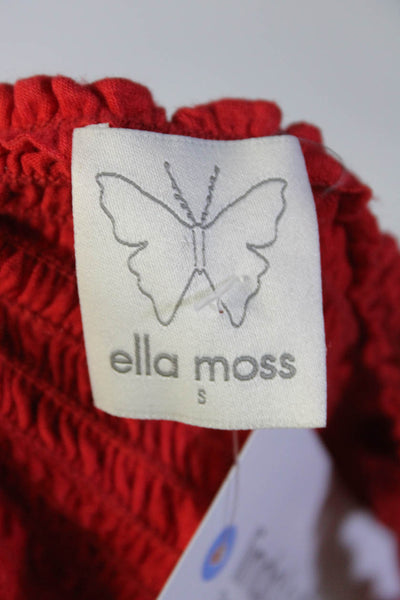 Ella Moss Women Rope Halter Color Block Jersey Midi Dress Red Orange Beige Small
