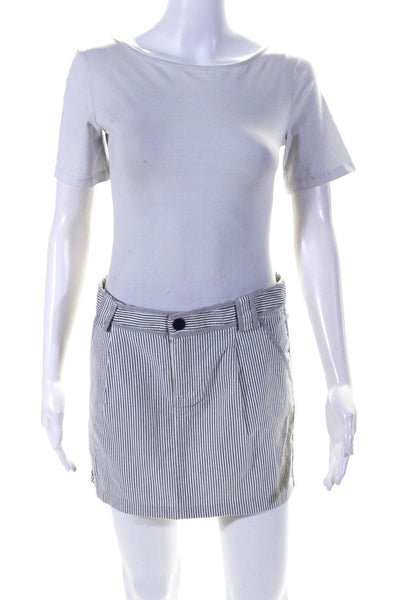 Proenza Schouler x Target Womens Striped Denim Mini Skirt Blue White Size 7