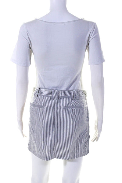 Proenza Schouler x Target Womens Striped Denim Mini Skirt Blue White Size 7