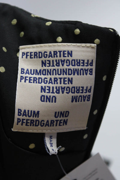 Baum Und Pferdgarten Womens Polka Dot Ruffled Darted Zip Dress Black Size EUR40