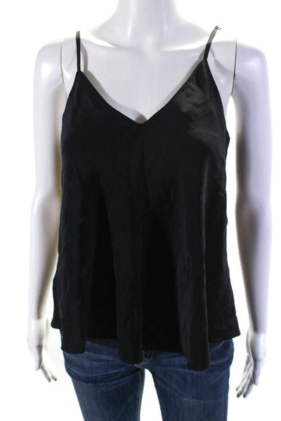 Amanda Uprichard Womens Black V-Neck Sleeveless Camisole Top Size M