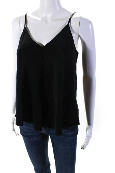 Amanda Uprichard Womens Black V-Neck Sleeveless Camisole Top Size M