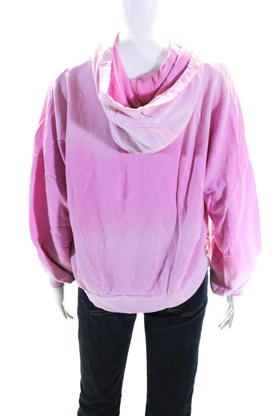 Michael Lauren Womens Cotton Ombre Print Long Sleeve Pullover Hoodie Pink Size M