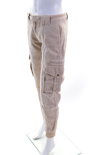 Ser.O.Ya Womens Cotton Snapped Buttoned Zipped Tapered Pants Beige Size EUR25