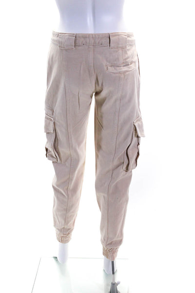 Ser.O.Ya Womens Cotton Snapped Buttoned Zipped Tapered Pants Beige Size EUR25