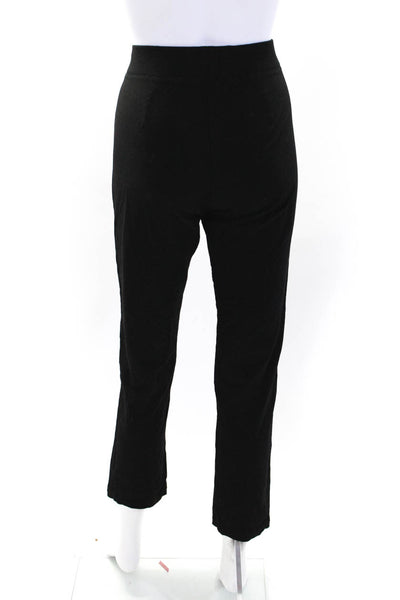 Eileen Fisher Womens Mid Rise Flat Front Straight Leg Trousers Black Size XS