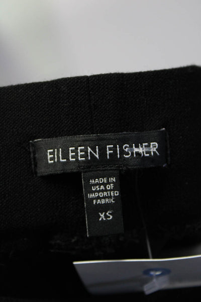 Eileen Fisher Womens Mid Rise Flat Front Straight Leg Trousers Black Size XS