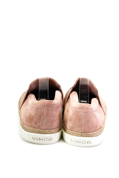 Vince Womens Suede Braided Trim Elasticated Slip On Shoes Pink Size 8.5