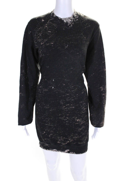 Cotton Citizen Womens Faded Black Open Back Long Sleeve Sweatshirt Dress Size XS