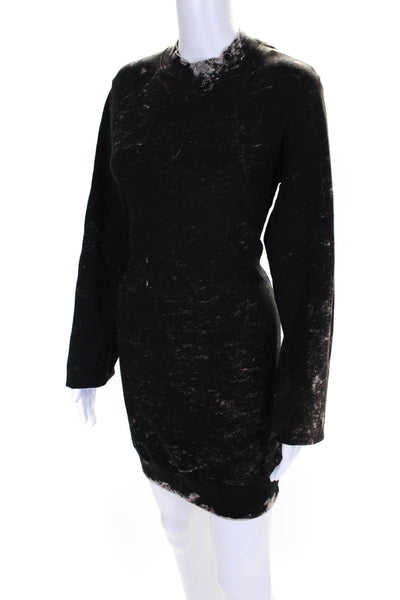 Cotton Citizen Womens Faded Black Open Back Long Sleeve Sweatshirt Dress Size XS